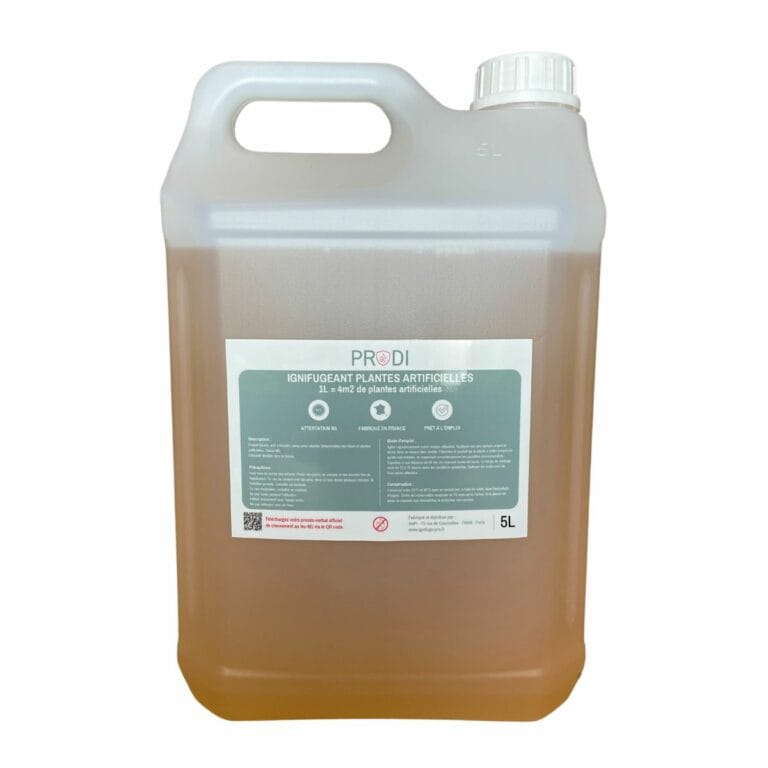 bidon d'ignifugeant pour plantes artificielles