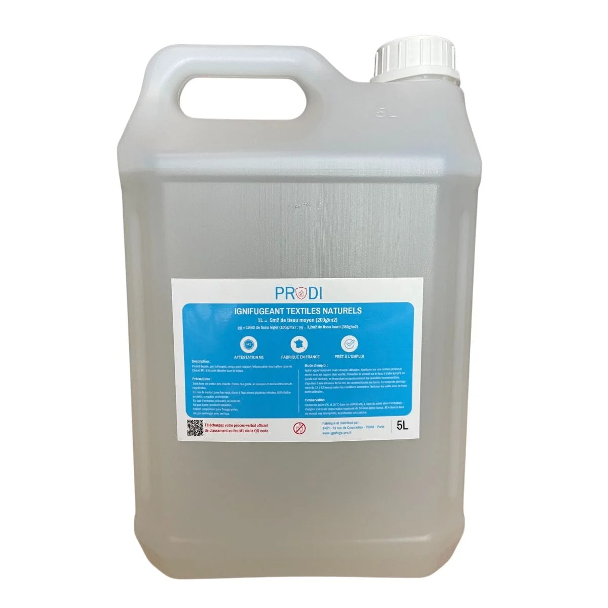 bidon d'ignifugeant pour textiles naturels